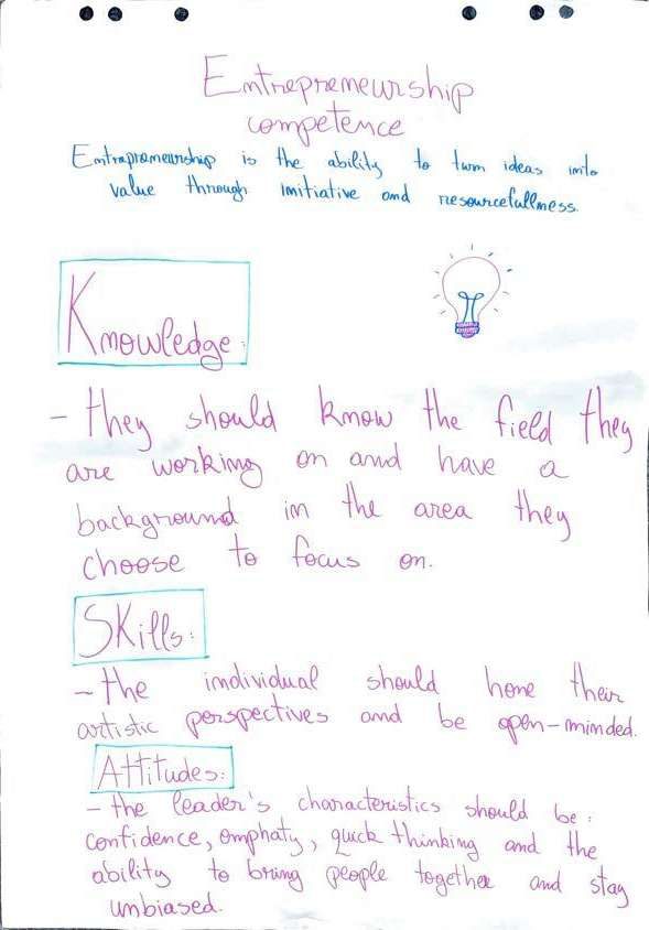 Together Beyond Borders Key Competence Entrepreneurship Competence