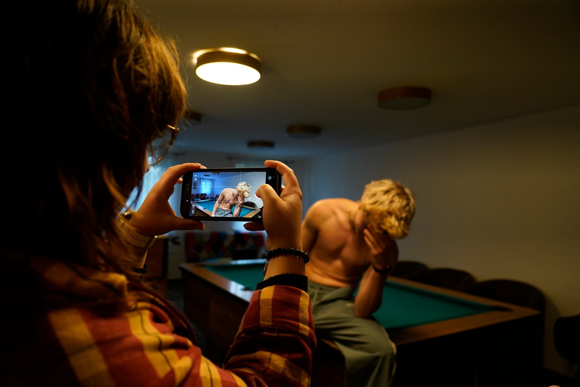 Framing a shot during the photography block