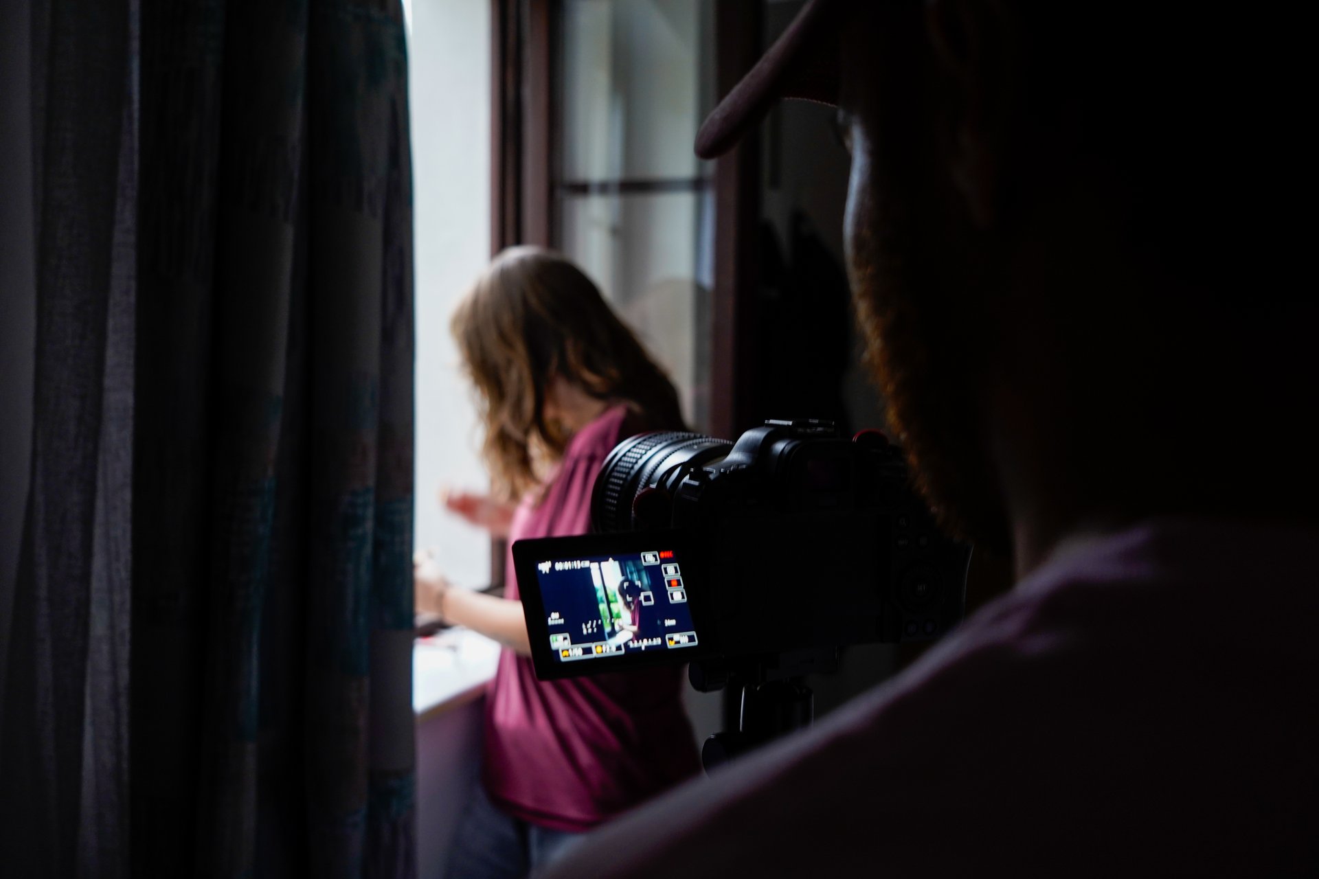 A quiet moment behind the camera
