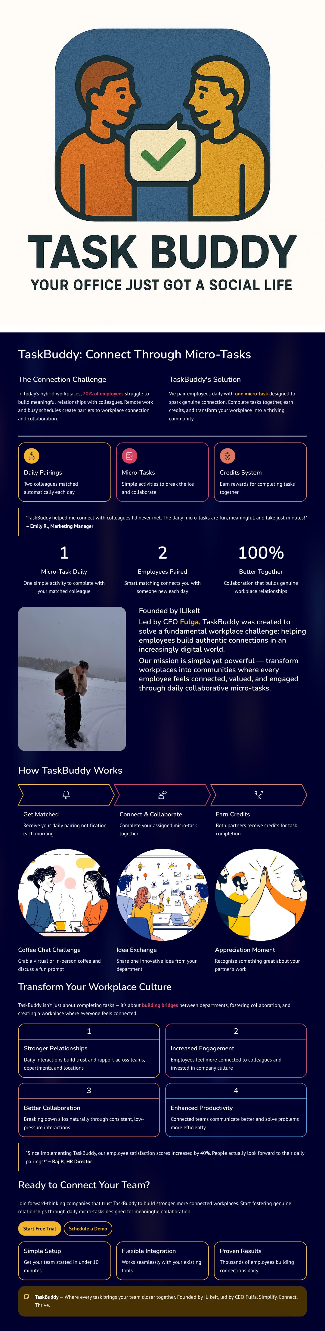 Task Buddy, a Shark Tank pitch for connection at work