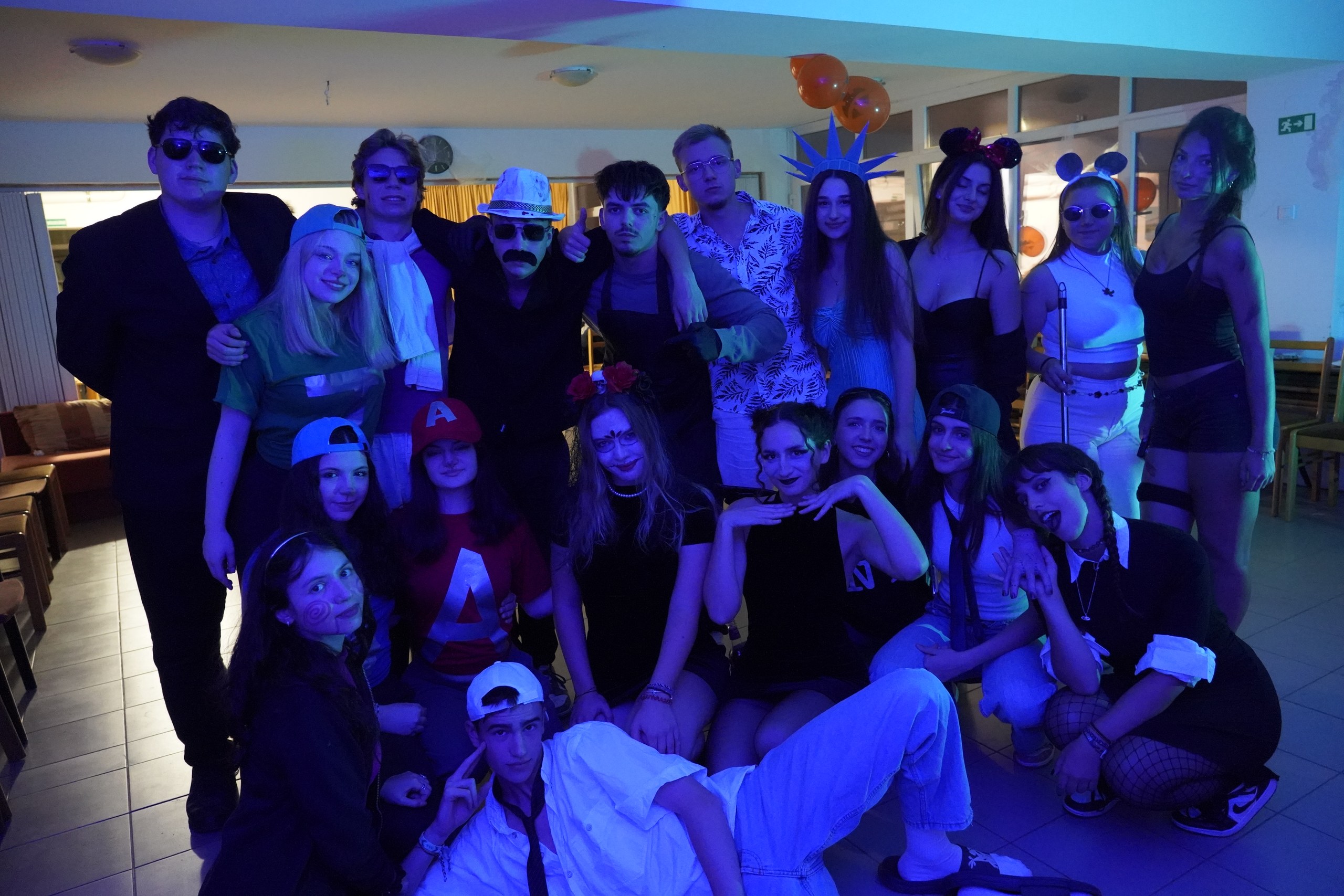 The Halloween party in the common room