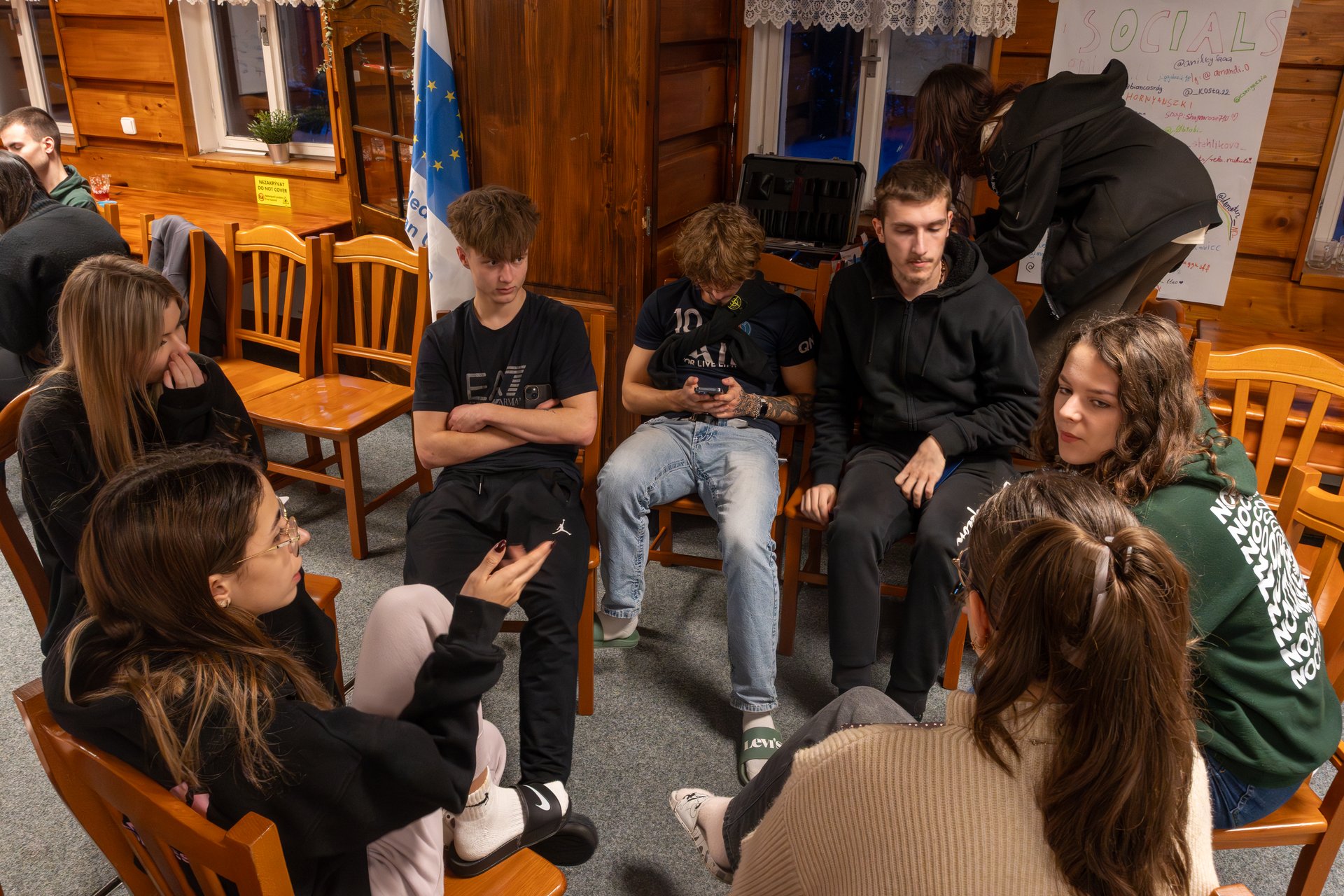 Participants during a session at Chata pod Lipami