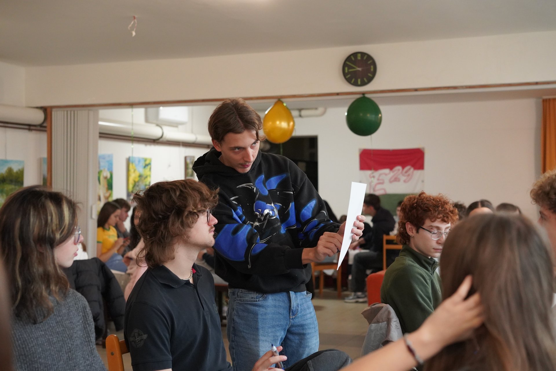 A participant reading out to the group