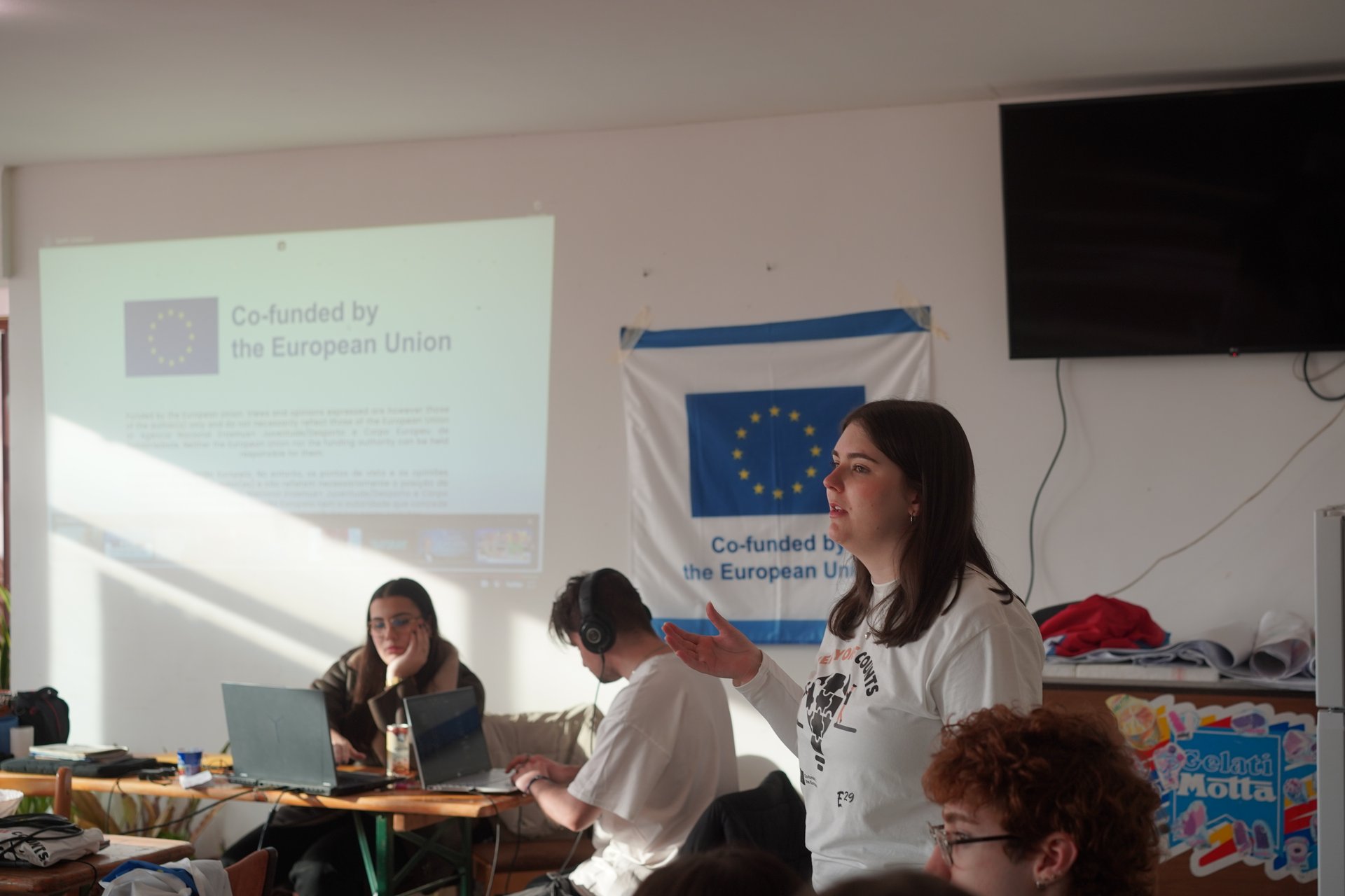 A presentation during the exchange