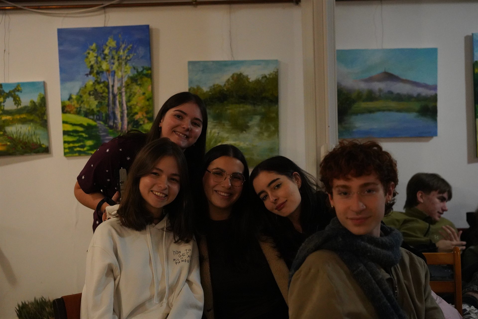 A group of new friends at the exchange