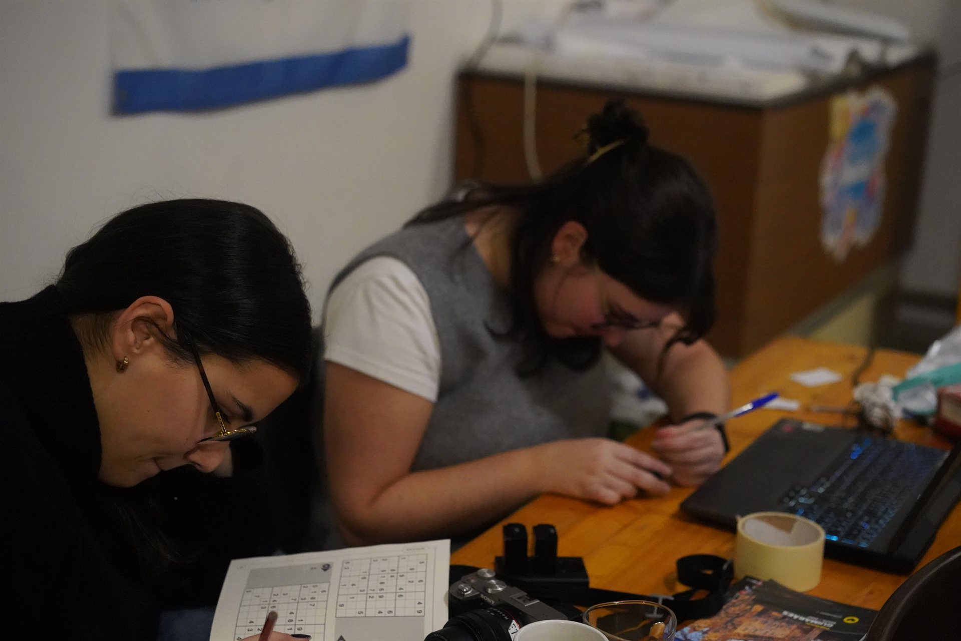 Working on a puzzle together