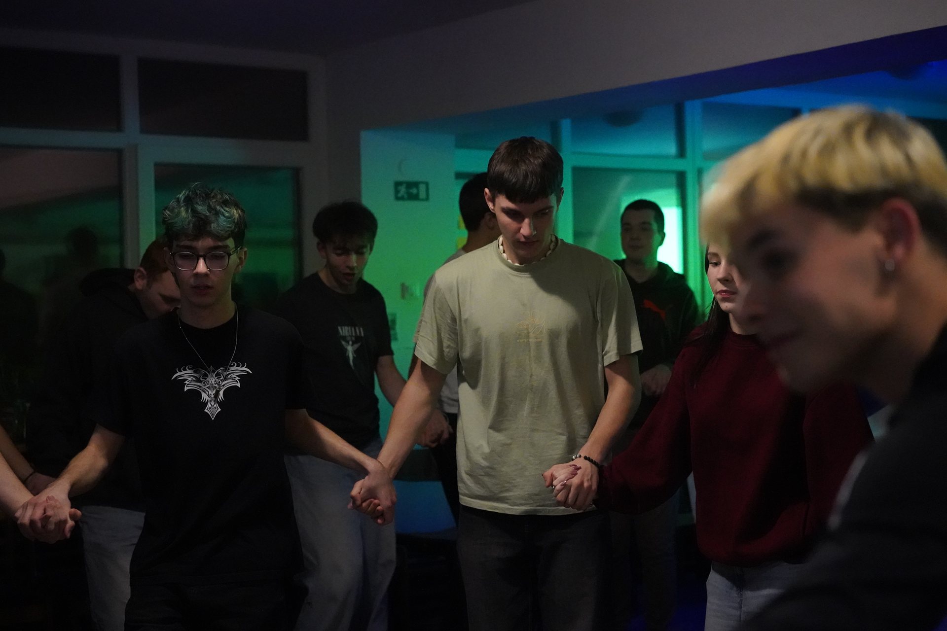 A trust circle holding hands