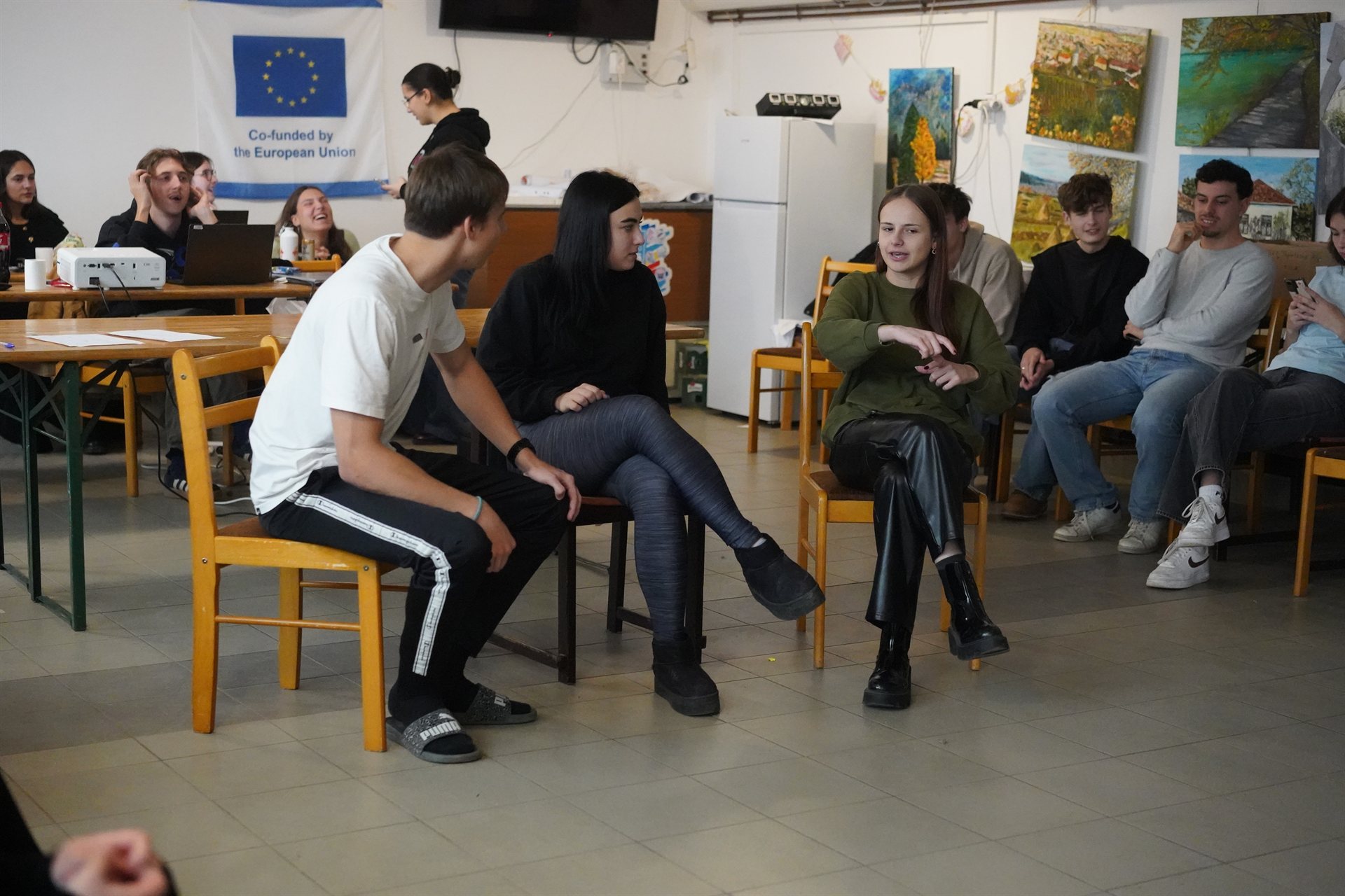 A small group in conversation