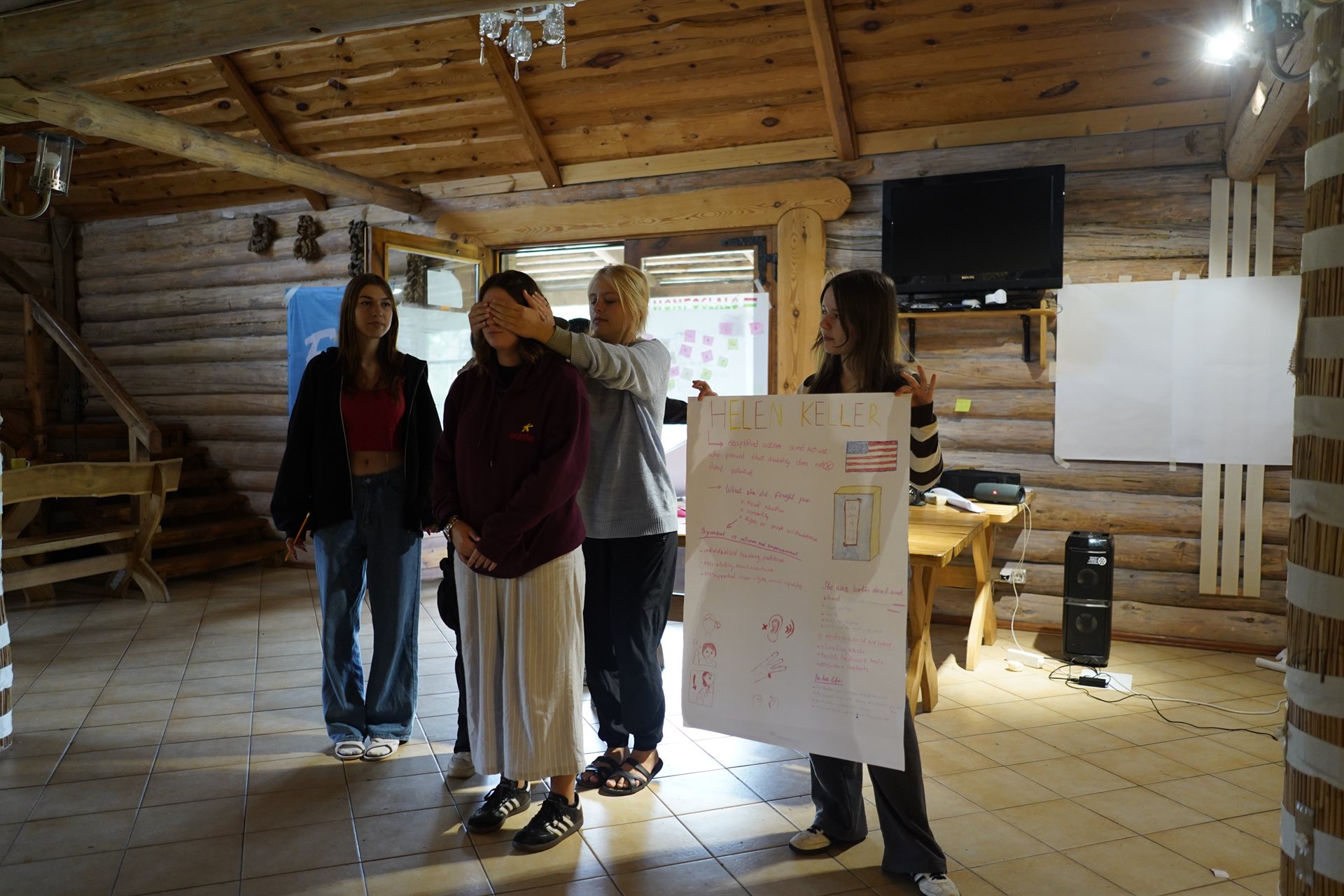 Presenting a poster to the room