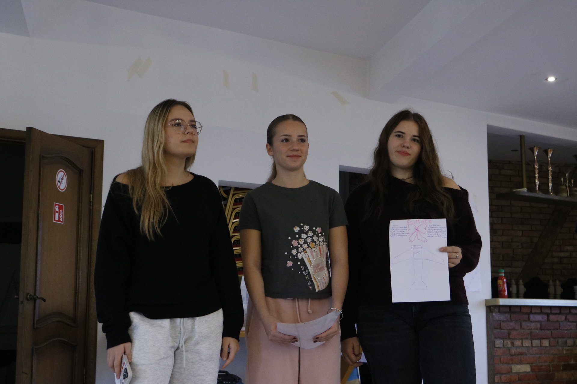 A team presenting their work