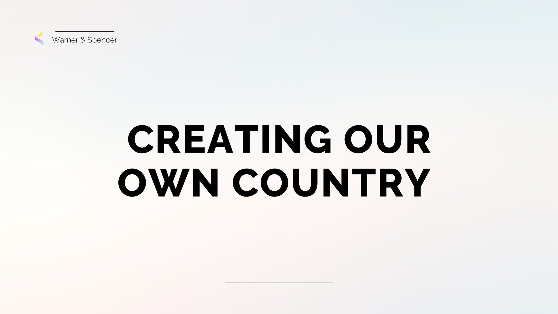 Creating Our Own Country — page 1