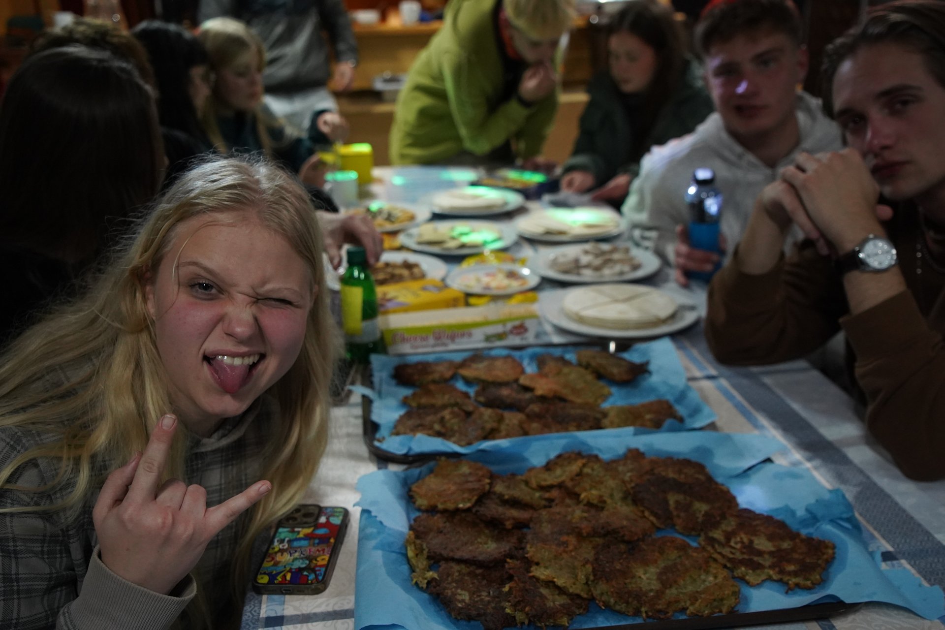 The Czech group sharing their cultural night spread